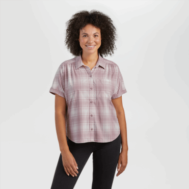 Outdoor Research Astroman S/s Zonneshirt Moth Plaid Voor Dames