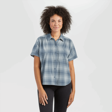 Outdoor Research Dames Astroman S/s Sun Shirt Nimbus Plaid