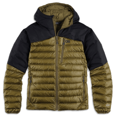 Outdoor Research Heren Hoodie Met Heliumdons Loden/zwart