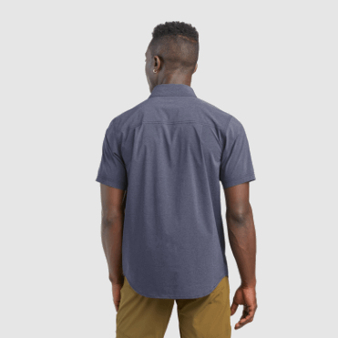 Outdoor Research Heren Way Station Overhemd Met Korte Mouwen Marineblauw Heide