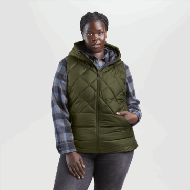 Outdoor Research Coldfront Donsvest Met Capuchon Voor Dames Loden