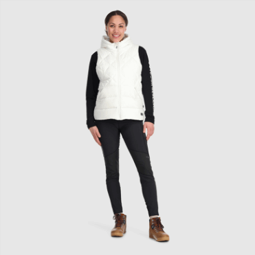 Outdoor Research Coldfront Donsvest Met Capuchon Voor Dames, Snow
