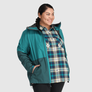 Outdoor Research Dames Aspire Ii Gore-tex® Plus Size Regenjack Deep Lake/treeline
