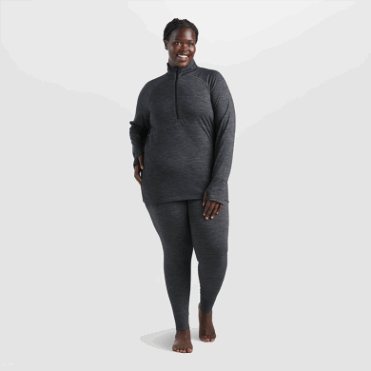 Outdoor Research Dames Alpine Onset Merino Halve Rits Houtskool Heather