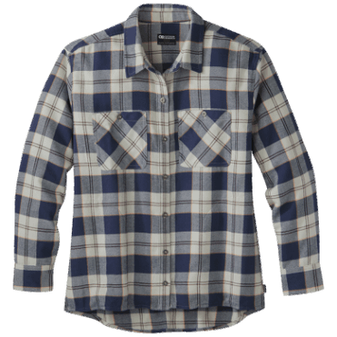 Outdoor Research Dames Feedback Flanellen Overhemd - Effen Zandkleurige Plaid