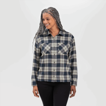 Outdoor Research Dames Feedback Flanellen Overhemd - Effen Zandkleurige Plaid