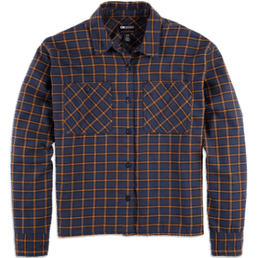 Outdoor Research Dames Feedback Flanellen Overhemd Licht Marineblauw Geruit