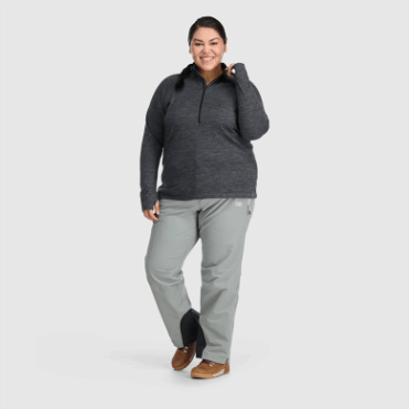 Outdoor Research Dames Alpine Onset Merino 150 Half Zip-plus Charcoal Heide