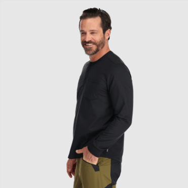 Outdoor Research Heren Bariton L/s Henley Zwart