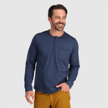 Outdoor Research Heren Bariton L/s Henley Marineblauw
