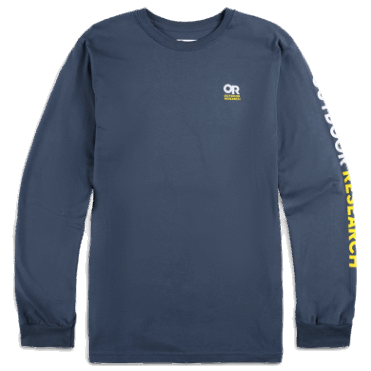 Outdoor Research Of Lockup Chest Logo L/s Tee Marineblauw/lariks